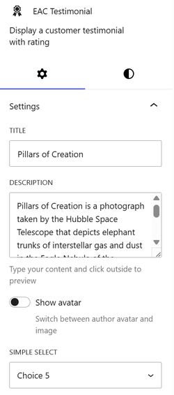 ACF fields to gutenberg block settings section
